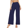 image:imageWiWi Womens Casual Wide Leg Palazzo Pants Comfy Lounge Pajama Bottoms Viscose from Bamboo Yoga Sweatpants SXXLCnavy