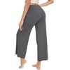 image:imageWiWi Womens Casual Wide Leg Palazzo Pants Comfy Lounge Pajama Bottoms Viscose from Bamboo Yoga Sweatpants SXXLDcharcoal Grey