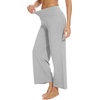 image:imageWiWi Womens Casual Wide Leg Palazzo Pants Comfy Lounge Pajama Bottoms Viscose from Bamboo Yoga Sweatpants SXXLDlight Heather Grey