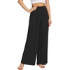image:imageWiWi Womens Casual Wide Leg Palazzo Pants Comfy Lounge Pajama Bottoms Viscose from Bamboo Yoga Sweatpants SXXLEblack