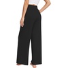 image:imageWiWi Womens Casual Wide Leg Palazzo Pants Comfy Lounge Pajama Bottoms Viscose from Bamboo Yoga Sweatpants SXXLEblack