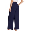 image:imageWiWi Womens Casual Wide Leg Palazzo Pants Comfy Lounge Pajama Bottoms Viscose from Bamboo Yoga Sweatpants SXXLEnavy
