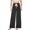 image:imageWiWi Womens Casual Wide Leg Palazzo Pants Comfy Lounge Pajama Bottoms Viscose from Bamboo Yoga Sweatpants SXXLFblack