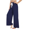 image:imageWiWi Womens Casual Wide Leg Palazzo Pants Comfy Lounge Pajama Bottoms Viscose from Bamboo Yoga Sweatpants SXXLFnavy