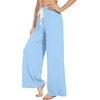 image:imageWiWi Womens Casual Wide Leg Palazzo Pants Comfy Lounge Pajama Bottoms Viscose from Bamboo Yoga Sweatpants SXXLFsky Blue