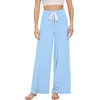 image:imageWiWi Womens Casual Wide Leg Palazzo Pants Comfy Lounge Pajama Bottoms Viscose from Bamboo Yoga Sweatpants SXXLFsky Blue