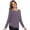 image:imageWiWi Womens Long Raglan Sleeve Tops Casual Viscose from Bamboo Loungewear Crew Neck Tunic Tops Soft Women Shirt SXXLAdark Purplish Grey