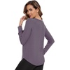 image:imageWiWi Womens Long Raglan Sleeve Tops Casual Viscose from Bamboo Loungewear Crew Neck Tunic Tops Soft Women Shirt SXXLAdark Purplish Grey