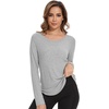 image:imageWiWi Womens Long Raglan Sleeve Tops Casual Viscose from Bamboo Loungewear Crew Neck Tunic Tops Soft Women Shirt SXXLAheather Grey