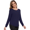 image:imageWiWi Womens Long Raglan Sleeve Tops Casual Viscose from Bamboo Loungewear Crew Neck Tunic Tops Soft Women Shirt SXXLAnavy Blue