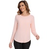 image:imageWiWi Womens Long Raglan Sleeve Tops Casual Viscose from Bamboo Loungewear Crew Neck Tunic Tops Soft Women Shirt SXXLApale Pink