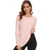 image:imageWiWi Womens Long Raglan Sleeve Tops Casual Viscose from Bamboo Loungewear Crew Neck Tunic Tops Soft Women Shirt SXXLApale Pink