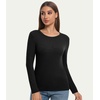 image:imageWiWi Womens Long Raglan Sleeve Tops Casual Viscose from Bamboo Loungewear Crew Neck Tunic Tops Soft Women Shirt SXXLBblack
