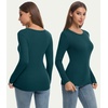 image:imageWiWi Womens Long Raglan Sleeve Tops Casual Viscose from Bamboo Loungewear Crew Neck Tunic Tops Soft Women Shirt SXXLBdeep Teal