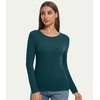 image:imageWiWi Womens Long Raglan Sleeve Tops Casual Viscose from Bamboo Loungewear Crew Neck Tunic Tops Soft Women Shirt SXXLBdeep Teal