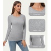 image:imageWiWi Womens Long Raglan Sleeve Tops Casual Viscose from Bamboo Loungewear Crew Neck Tunic Tops Soft Women Shirt SXXLBheather Grey