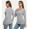 image:imageWiWi Womens Long Raglan Sleeve Tops Casual Viscose from Bamboo Loungewear Crew Neck Tunic Tops Soft Women Shirt SXXLBheather Grey