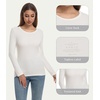 image:imageWiWi Womens Long Raglan Sleeve Tops Casual Viscose from Bamboo Loungewear Crew Neck Tunic Tops Soft Women Shirt SXXLBmilky White