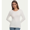 image:imageWiWi Womens Long Raglan Sleeve Tops Casual Viscose from Bamboo Loungewear Crew Neck Tunic Tops Soft Women Shirt SXXLBmilky White