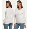 image:imageWiWi Womens Long Raglan Sleeve Tops Casual Viscose from Bamboo Loungewear Crew Neck Tunic Tops Soft Women Shirt SXXLBmilky White