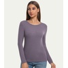 image:imageWiWi Womens Long Raglan Sleeve Tops Casual Viscose from Bamboo Loungewear Crew Neck Tunic Tops Soft Women Shirt SXXLBpurplish Grey