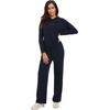 image:imageWiWi Womens Longsleve Set Soft Comfortable amp Breathable Fabric for Ultimate Sleep Experience SXXLAdark Navy