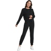 image:imageWiWi Womens Longsleve Set Soft Comfortable amp Breathable Fabric for Ultimate Sleep Experience SXXLCblack