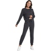 image:imageWiWi Womens Longsleve Set Soft Comfortable amp Breathable Fabric for Ultimate Sleep Experience SXXLCcharcoal
