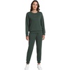 image:imageWiWi Womens Longsleve Set Soft Comfortable amp Breathable Fabric for Ultimate Sleep Experience SXXLCdark Fence Green