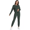 image:imageWiWi Womens Longsleve Set Soft Comfortable amp Breathable Fabric for Ultimate Sleep Experience SXXLCdark Fence Green