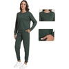 image:imageWiWi Womens Longsleve Set Soft Comfortable amp Breathable Fabric for Ultimate Sleep Experience SXXLCdark Fence Green