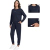 image:imageWiWi Womens Longsleve Set Soft Comfortable amp Breathable Fabric for Ultimate Sleep Experience SXXLCdark Navy