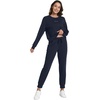 image:imageWiWi Womens Longsleve Set Soft Comfortable amp Breathable Fabric for Ultimate Sleep Experience SXXLCdark Navy