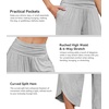 image:imageWiWi Womens Lounge Pants Wide Leg Yoga Bottoms Soft High Waist Sweatpants with Pockets Viscose from Bamboo SXXLLight Heather Grey