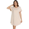 image:imageWiWi Womens Nightgowns Soft Nightgown Sleepwear Summer Viscose from Bamboo Nightshirt Pajama Night Shirts SXXLAoatmeal Heather