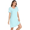 image:imageWiWi Womens Nightgowns Soft Nightgown Sleepwear Summer Viscose from Bamboo Nightshirt Pajama Night Shirts SXXLBaqua