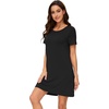 image:imageWiWi Womens Nightgowns Soft Nightgown Sleepwear Summer Viscose from Bamboo Nightshirt Pajama Night Shirts SXXLBblack