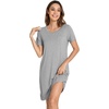 image:imageWiWi Womens Nightgowns Soft Nightgown Sleepwear Summer Viscose from Bamboo Nightshirt Pajama Night Shirts SXXLBheather Grey