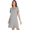 image:imageWiWi Womens Nightgowns Soft Nightgown Sleepwear Summer Viscose from Bamboo Nightshirt Pajama Night Shirts SXXLBheather Grey