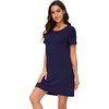 image:imageWiWi Womens Nightgowns Soft Nightgown Sleepwear Summer Viscose from Bamboo Nightshirt Pajama Night Shirts SXXLBnavy