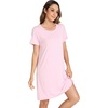 image:imageWiWi Womens Nightgowns Soft Nightgown Sleepwear Summer Viscose from Bamboo Nightshirt Pajama Night Shirts SXXLBpink