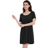 image:imageWiWi Womens Nightgowns Soft Nightgown Sleepwear Summer Viscose from Bamboo Nightshirt Pajama Night Shirts SXXLCblack
