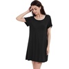 image:imageWiWi Womens Nightgowns Soft Nightgown Sleepwear Summer Viscose from Bamboo Nightshirt Pajama Night Shirts SXXLCblack