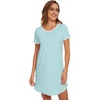 image:imageWiWi Womens Nightgowns Soft Nightgown Sleepwear Summer Viscose from Bamboo Nightshirt Pajama Night Shirts SXXLEaqua