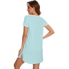 image:imageWiWi Womens Nightgowns Soft Nightgown Sleepwear Summer Viscose from Bamboo Nightshirt Pajama Night Shirts SXXLEaqua