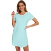 image:imageWiWi Womens Nightgowns Soft Nightgown Sleepwear Summer Viscose from Bamboo Nightshirt Pajama Night Shirts SXXLEaqua