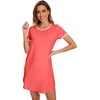 image:imageWiWi Womens Nightgowns Soft Nightgown Sleepwear Summer Viscose from Bamboo Nightshirt Pajama Night Shirts SXXLEcoral