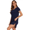 image:imageWiWi Womens Nightgowns Soft Nightgown Sleepwear Summer Viscose from Bamboo Nightshirt Pajama Night Shirts SXXLEnavy