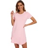 image:imageWiWi Womens Nightgowns Soft Nightgown Sleepwear Summer Viscose from Bamboo Nightshirt Pajama Night Shirts SXXLEpink