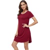 image:imageWiWi Womens Nightgowns Soft Nightgown Sleepwear Summer Viscose from Bamboo Nightshirt Pajama Night Shirts SXXLEwine